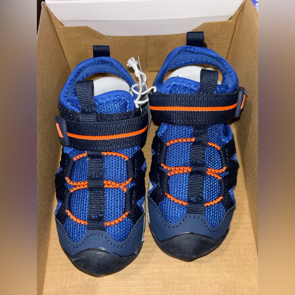 Toddler Trekking Sandals shoes blue orange water play outdoor sport travel beach